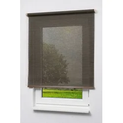 Lysel Outlet - Basisrollo Holzdekor Streifen Braun (B x H) 150cm x 190cm
