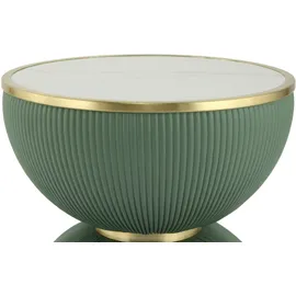 Kayoom Beistelltisch "Jokai 225, Eisengestell, PU Stoffbezug, gesinterte Steinplatte", grün (mint, gold, weiß), B:47cm H:51cm T:47cm, 100% Eisen, 100% PU, 100% gesinterter Stein, 100% MDF, Tische, Beistelltisch, dekorativ, stilvoll, robust, Sanduhrform, PU