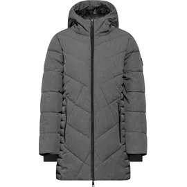 STREET ONE STREET ONE, Damen, Gr. 34, grau (frost grau melange), Stoff, Obermaterial: 100% Polyester; Futter: 100% Polyester, unifarben, gerade hüftbedeckend, ohne Ausschnitt, Bündchen, Jacken Steppjacke, mit Kapuze mit Tunnelzugband