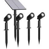 Enovalite Enovalite, Gartenbeleuchtung, Solar LED-Gartenstrahler, 4-Stück, 5 W, 90 lm, 3-Lichtmodi