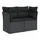 vidaXL Gartensofa mit Kissen 2-Sitzer Schwarz Poly Rattan