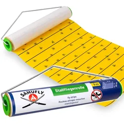 SAMUFLY Stallfliegenrolle inkl. Metallhalter, Fliegenrolle für den Stall, 9m x 30cm