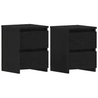 VidaXL Nachttische mit Schubladen 2 Stk Schwarz Eiche 30x30x40