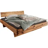 Valnatura Balkenbett, Wildeiche, Holz, Wildeiche, massiv, 180x200 cm, in verschiedenen Größen erhältlich, für Lattenrost geeignet, Schlafzimmer, Betten, Doppelbetten