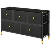 Costway Kommode 8 Schubladen Metall 100 cm x 58,5 cm x 30 cm schwarz