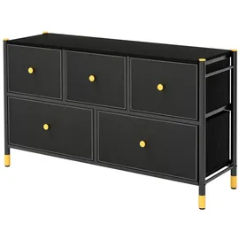 Costway Kommode 8 Schubladen Metall 100 cm x 58,5 cm x 30 cm schwarz
