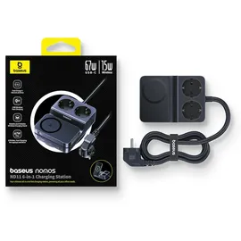 Baseus NOMOS ND11 67W 6-in-1 Wireless Charging Station with Two AC - Schwarz