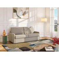 Schlafsofa 4-Sitzer - Liegefläche mit Lattenrost mit breiten Latten: 160 cm - Matratze: 18 cm - Stoff - Beige - CALIFE