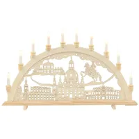 Dekohelden24 5210039-10 10-flammiger Schwibbogen, Motiv: Dresden, L/B/H ca. 71 x 4 x 40 cm.