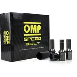 OMP Set mit 20 Radschrauben mit Metrik M14 x 1,25 Schlüssel mit 17 oder 19 mm Gewindelänge 27 mm, Farbe Grau und Material DIN 10,9