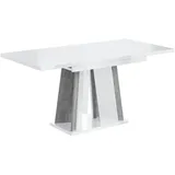ALTDECOR Esstisch BRIO (Esstisch ausziehbar, Esszimmertische, Tisch Wohnzimmertisch), Esszimmertisch ausziehbar 120 - 160 x 80 x 75 cm weiß