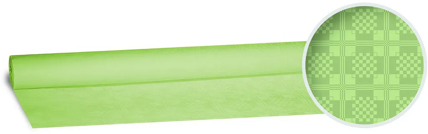 Damasttischdecke Tischtuch aus Papier, gerollt 1,20m x  8m, gelbgrün