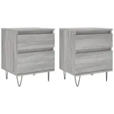 vidaXL Nachttische 2 Stk. Grau Sonoma 40x35x50 cm Holzwerkstoff