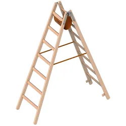 Layher 1053 Holzstehleiter nach Ö-Norm Z1501 2x7 Sprossen