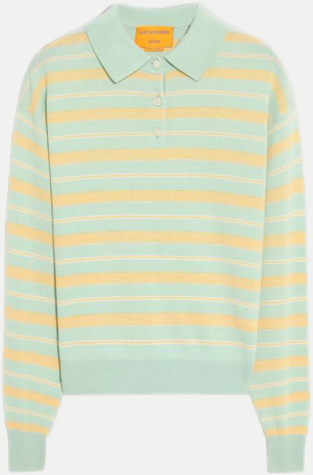 Kaschmirpullover Collegiate Stripe Polo Grün M
