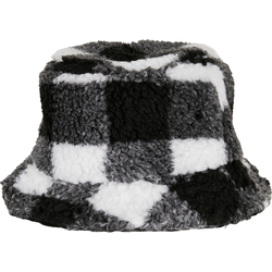 Flexfit Sherpa Check Bucket Hat, white/black