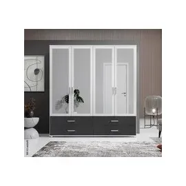 Pol-Power Drehtürenschrank Ivar 180 x 190 x 51 cm Weiß