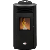 STUFE A PELLET ITALIA Siberia Aria New 18 KW | Pelletöfen Effizienz 91% Heizt 180m2 Autonomie 30 Std Programmierbar 5 Geschwindigkeiten und Kräfte 24 Monate Garantie Schwarz