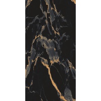 Euro Stone Bodenfliese Feinsteinzeug Marquina Gold 120 x 240 cm schwarz