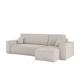 kaiser möbel Ecksofa mit schlaffunktion und bettkasten, Eckcouch BEST Dicker Cord Beige Rechts - Beige