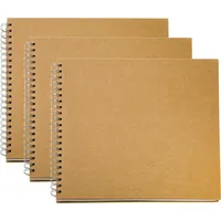 VBS 3er Pack Album KRAFTPAPIER mit weißen Seiten DIY, Scrapbook, Gestalten, Bilder, Einkleben, Sammelalbum, Papier Ringbuch-Album, 30,5x30,5 cm