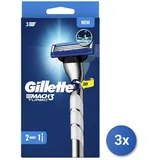 3x Gillette Rasierapparat Mach3 Turbo