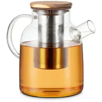 Econovo Teekanne aus Glas, 1.5 l, mit Holzdeckel 1.5 l