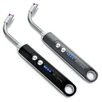 Brandson USB Lichtbogen Stabfeuerzeug 2er-Set Schwarz/Grau