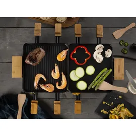 Princess Raclette Pure 8 Personen 1300 W, Schwarz, Holz