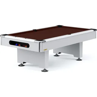Automaten Hoffmann Billardtisch Club Pro III Dekor Weiß, Chocolate, Simonis 860, 8 ft (Spielfeld 224x112 cm)