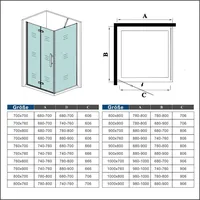 120x90x185cm Falttür Drehtür Eckeinstieg Duschabtrennung Duschkabine Dusche - Transparent/Silber