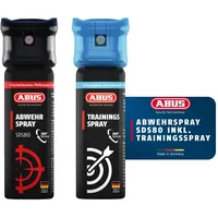 ABUS Abwehrspray SDS80 zur Tierabwehr + Trainingsspray – Pfefferspray zur Selbstverteidigung bei Tierangriffen – mit Jet-Sprühstrahl für bis zu 5 Meter Reichweite – funktioniert auch kopfüber