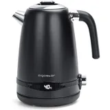 Aigostar - 1,7 Liter 2200W Digitaler Edelstahl Wasserkocher mit Temperatureinstellung 40-100°C, Schwarz - Schwarz