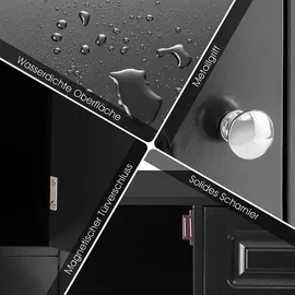 Costway Sideboard 116 x 82 x 40 cm Schwarz