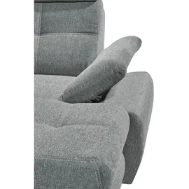 ed exciting design Wohnlandschaft ALBA U-Form, mit Bettfunktion, Bettkasten, Armteilverstellung grau