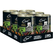 Cesar Premium Hundenassfutter in der Dose - NATURAL GOODNESS - Dose mit Lamm 6 x 400g