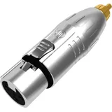 Seetronic XLR 3P female to RCA male Goldkontakte - silberfarbenes Gehäuse