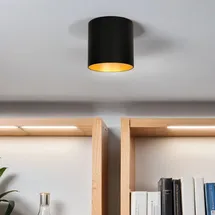Licht-Erlebnisse Ø Ø12,7 cm, Schwarz Gold GU10 Decke, Modern Deckenleuchte
