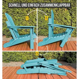 ASPERO Gartenstuhl Adirondack 75 x 75 x 83 cm grau/türkis