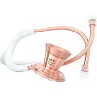 MDF Instruments Roségold ProCardial Kardiologie-Stethoskop, Leichtgewicht Titan, Erwachsene, Doppelkopf, weißer Schlauch, Roségold Bruststück-Kopfhörer, MDF797TRG29