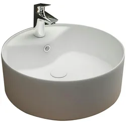Alpenberger Keramik Aufsatzwaschbecken 40 cm Ø | Nano-Beschichtung für perfekte Hygiene Aufsatz Waschschüssel