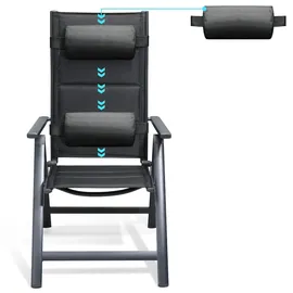 CASARIA Gartenstuhl Bern Premium 69 x 69 x 112,5 cm grau 4 St.