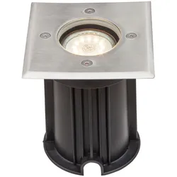 Außen Einbau Lampe Garten Einfahrt Strahler Weg Edelstahl Boden Spot Lampe befahrbar im Set inkl. LED Leuchtmittel
