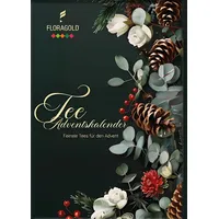 Tee Adventskalender als Booklet zum Aufklappen mit 24 x Premium Pyramiden Teebeutel von Floragold - Tee Pyramidenbeutel