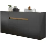 furn.design Sideboard grau matt und Wotan Eiche Kommode 170 x 87 cm