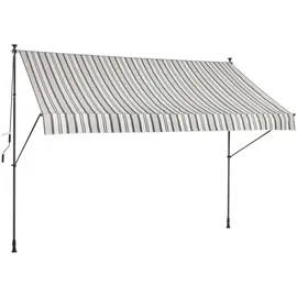 Konifera Klemmmarkise 300 x 150 cm Grau/Weiß