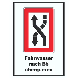 HB-Druck Fahrwasser nach Backbord zu überqueren Symbol und Text A1 (594x841mm)