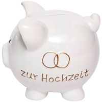 Brillibrum Spardose Sparschwein Hochzeit Hochzeitsgeschenk Groß Spardose Schwein Gelddose XXL Geld-Geschenk Sparbüchse 13 cm
