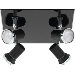 Eglo Badezimmer Deckenstrahler TAMARA 1 schwarm chrom 3W 3000K Warmweiß schwenkb...