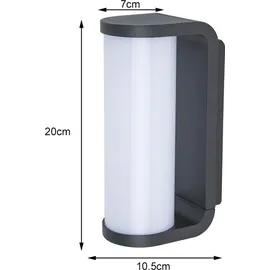 Lutec Außenwandleuchte Aluminium 7x20 cm inkl. Bewegungsmelder schwarz